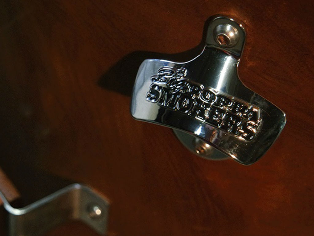 The logo on the smoker