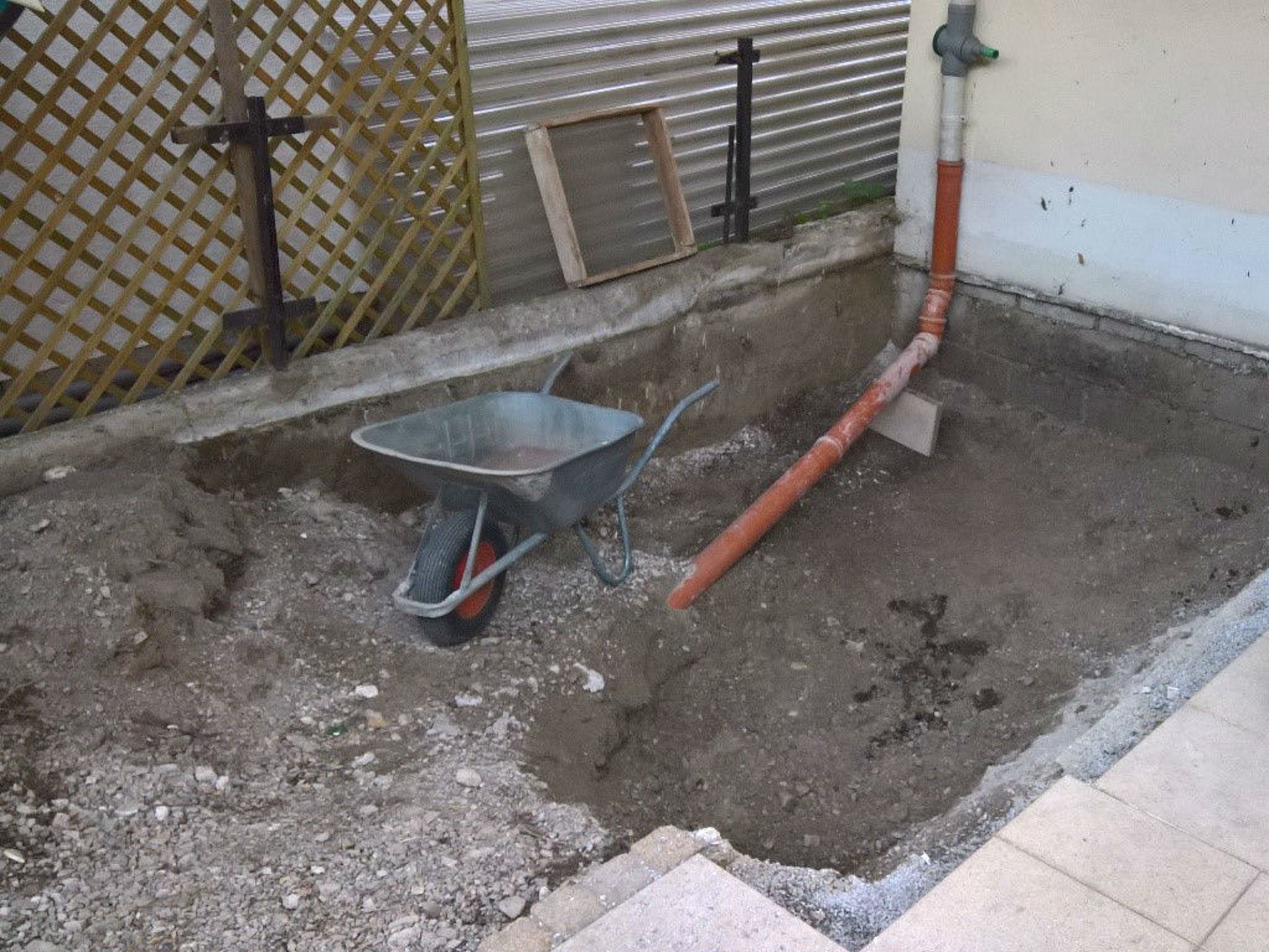 pipe is laid under the floor