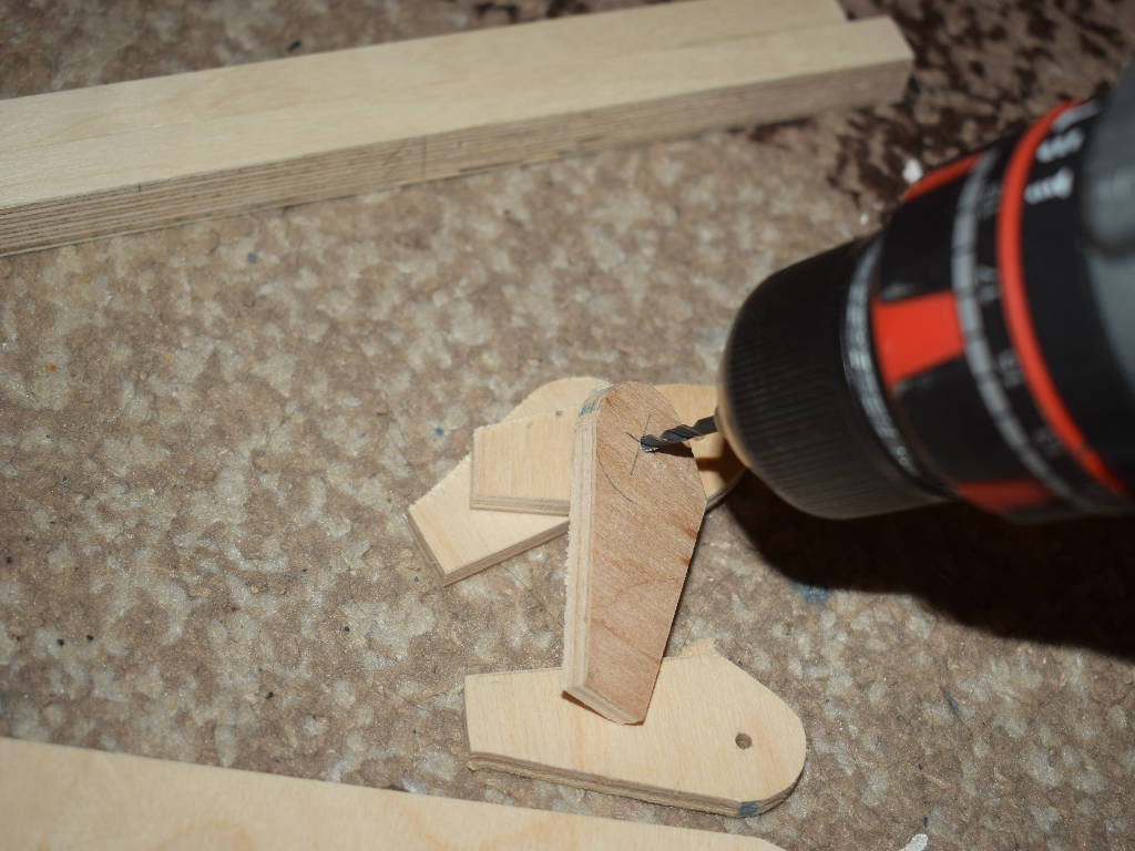 a hole is drilled in wood particles