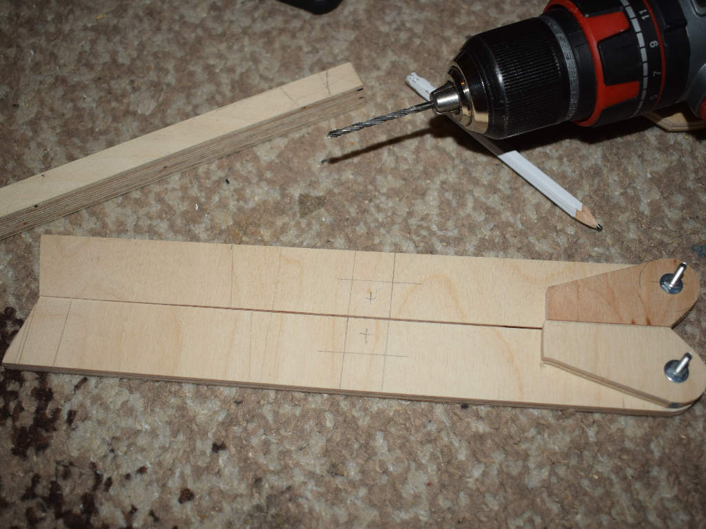 cutting template on wooden board