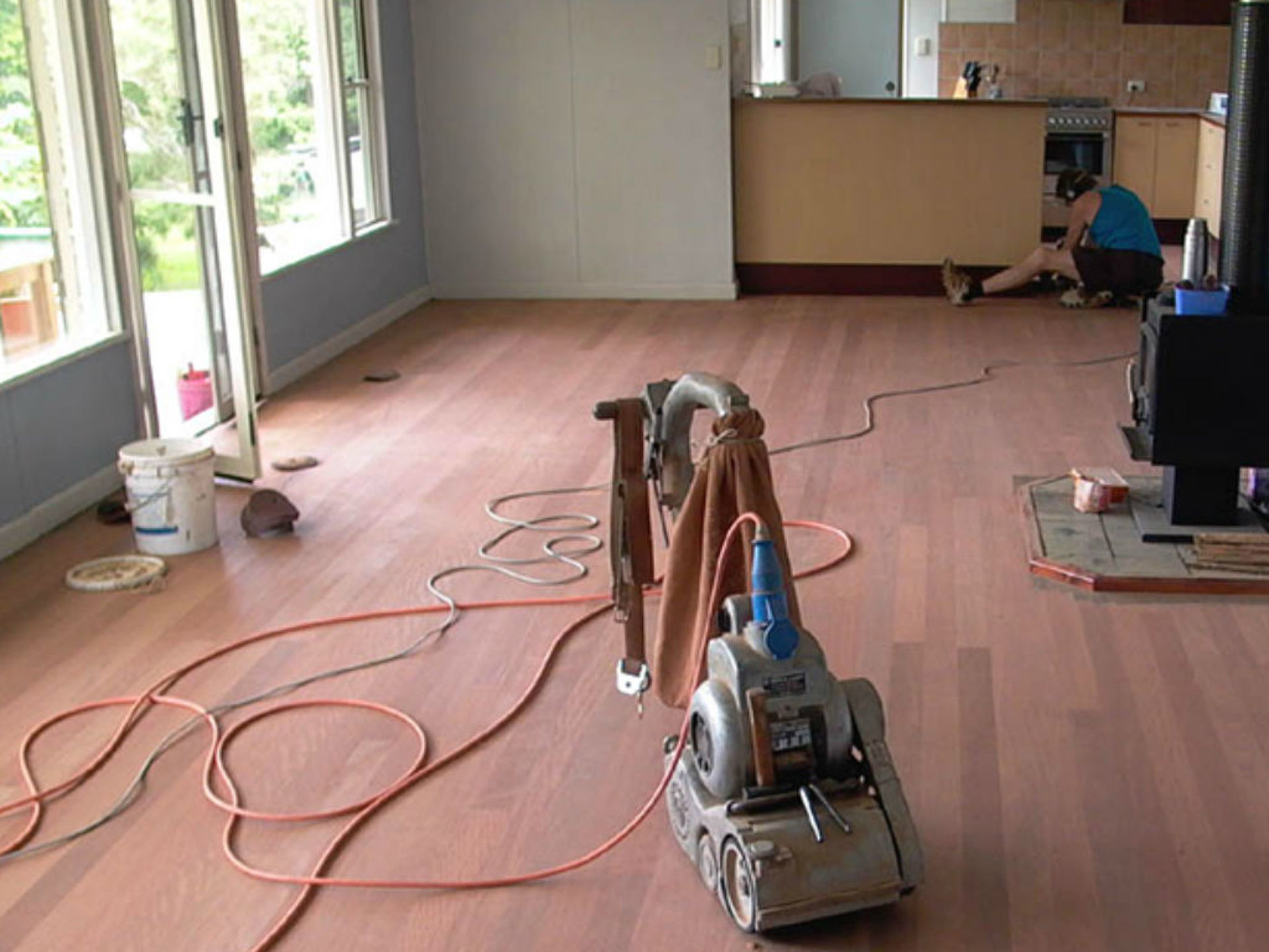floor covering is sanded
