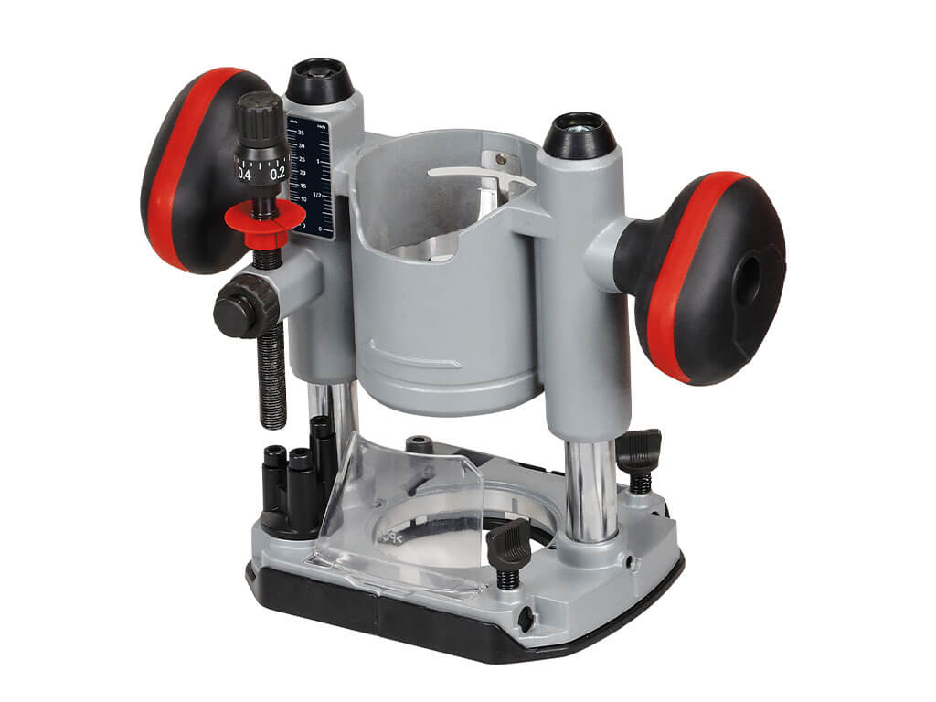 Two-hand attachment of the Einhell cordless router TP-RO 18 Li BL