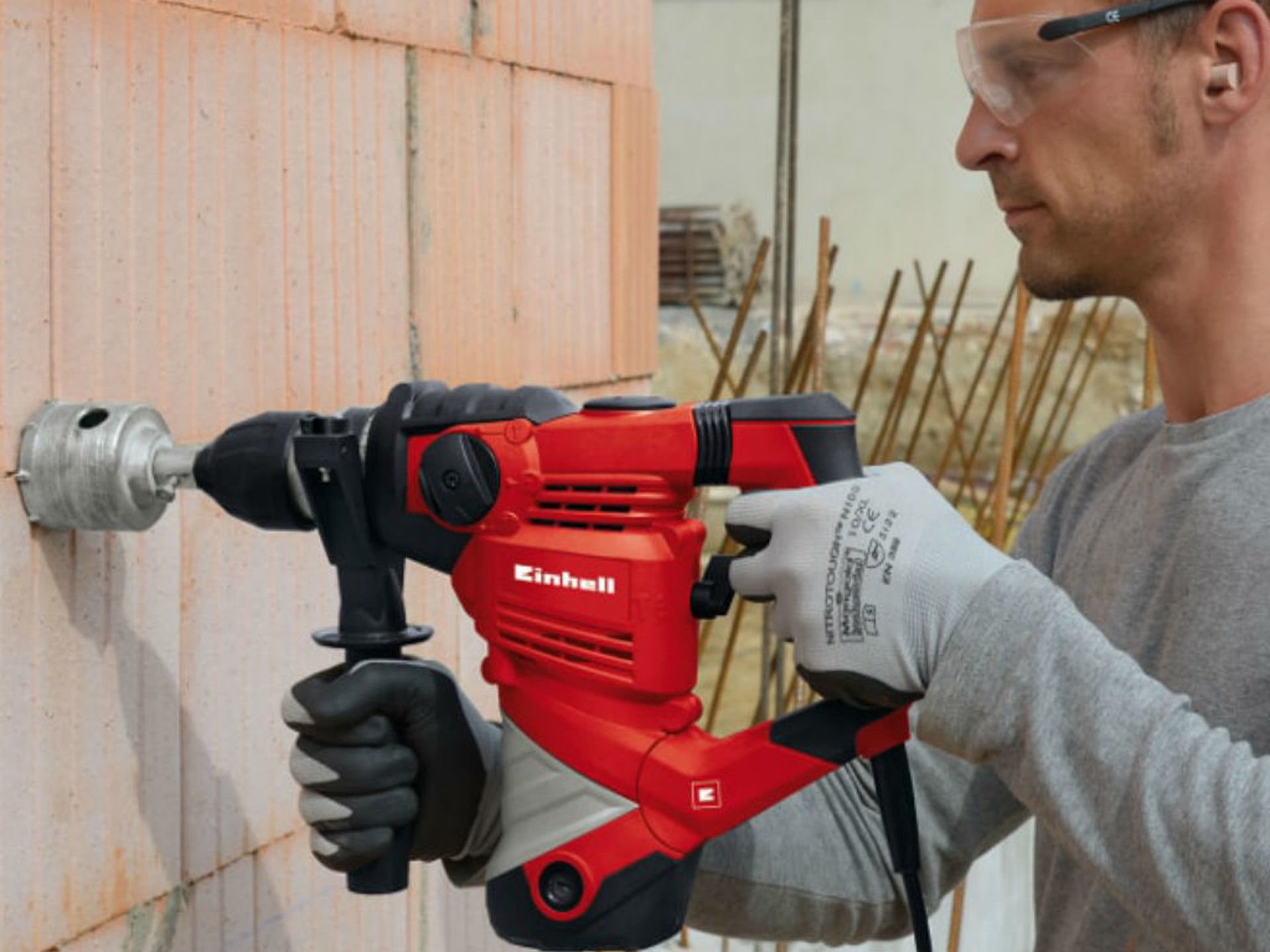 Hole is drilled into bricks