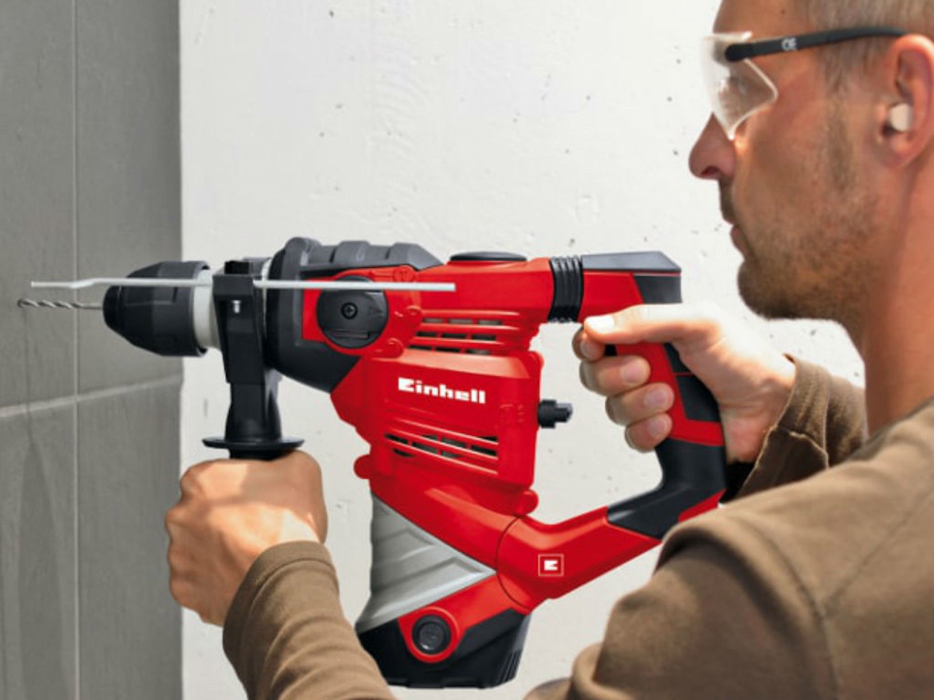 a hole is drilled in the wall