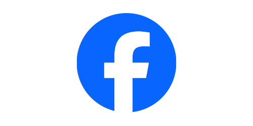 Facebook icon: White "f" on a blue circle, the logo of Facebook.
