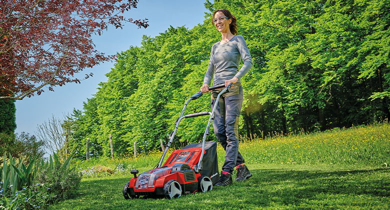 Battery powered outlet lawn aerator