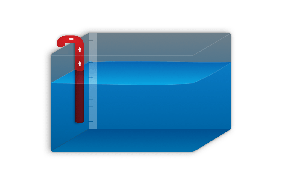 drawing of a water basin showing the intake height