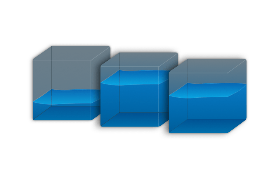 drawing of three water basins