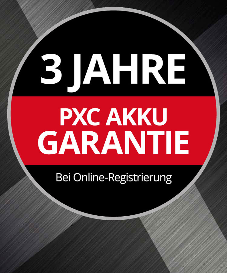 ein Symbol für die 3-Jahres-Garantie für pxc-Akkus